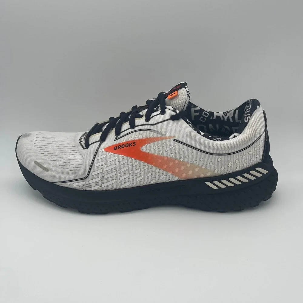 Brooks Mens 11 White Adrenaline GTS 21 Firefighter Running Shoes